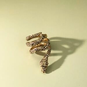 Medieval Vintage Serpent Rhinestone Ring