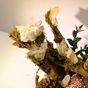 Natural Crystal Wood Bonsai Decor Ornament