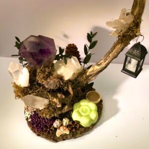 Natural Crystal Wood Bonsai Decor Ornament